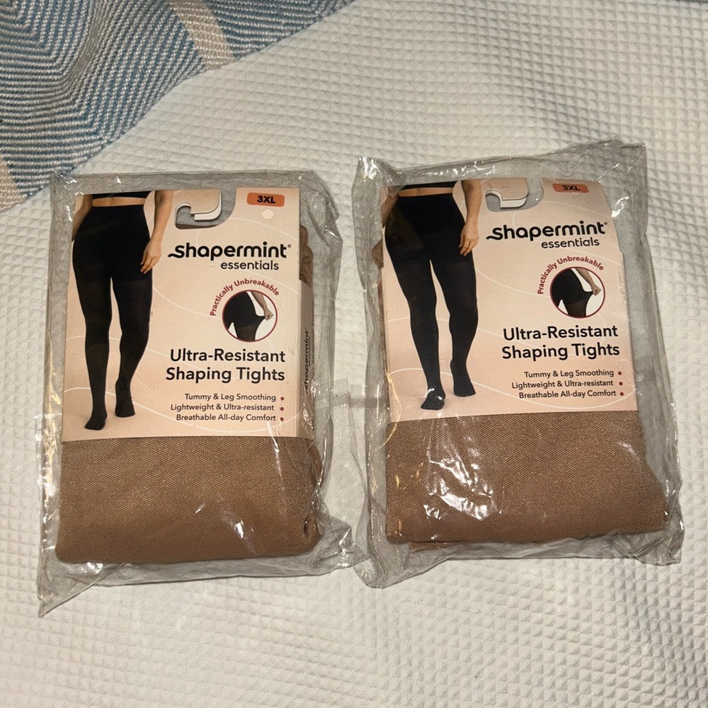 Shapermint Essentials Ultra-Resistant Shaping Tights Latte 3XL NEW lot of 2
